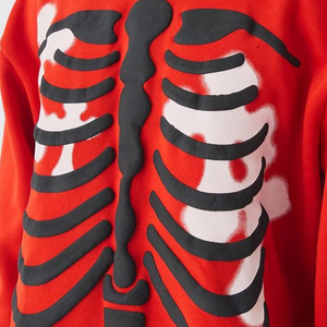 Hoodie tendance respirant avec impression en relief et logo personnalisé, vente en gros, pull en coton mélangé pour homme, impression en relief - Product Image 4