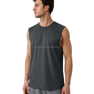 Débardeur en modal rafraîchissant pour homme, respirant, à larges bretelles, pour la salle de sport, l'extérieur, la plage, imprimé uni, dentelle, polyester, coton, élasthanne - Product Image 4