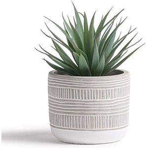Pianta Artificiale Succulenta in Vaso Stile Fattoria da 8 Pollici, Decorazione da Scrivania, Finta Succulenta Verde per Arredamento Casa - Product Image 1