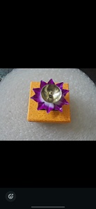 Handcrafted Purple Lotus Brass Diya Traditional Decorative Oil Lamp for Pooja Diwali and Home Decor Artisanal Puja Accessory - Product Image 2