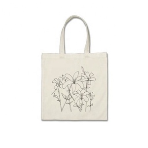 GOTS, marca certificada, compras promocionales para mujeres, venta al por mayor, liso, útil, gran capacidad, bolsa estampada de algodón con cordón - Product Image 4