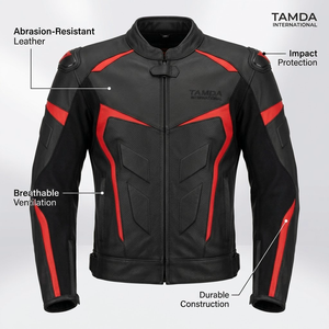 Men's <b>Biker</b> Leather <b>Jacket</b> – Custom Motorcycle Racing Motorbike Auto Racing Wear Online Sale - Product Image 5