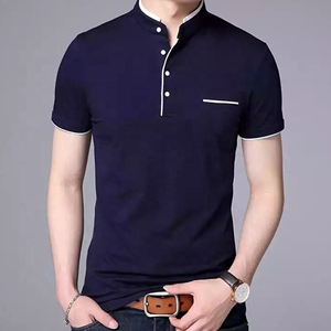 เสื้อโปโลผ้าโพลีเอสเตอร์คอตตอนสีพื้น ระบายอากาศ แห้งเร็ว แขนสั้น สำหรับฤดูร้อน รับทำโลโก้ OEM - Product Image 3