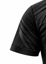 Camiseta de Fútbol para Hombre, Negra, con Cuello en V Geométrico, Transpirable, de Manga Corta, que Absorbe la Humedad, con Nombre de Equipo Personalizado, 100% Poliéster - Product Image 6