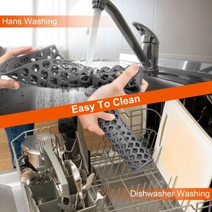 Tappetino Antiscivolo per Lavello da Cucina in Acciaio Inox con Foro Centrale per Scarico e Griglia in Silicone - Product Image 5