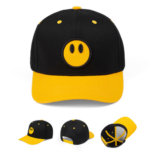 Casquettes de baseball personnalisées à deux tons avec logo brodé, taille réglable, en coton, OEM, 6 panneaux, noir et jaune, pour le sport et le golf - Product Image 5