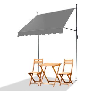 Tenda da Sole Retrattile Grigia 200 cm (L) x 120 cm (P) x 200 cm (A) - Product Image 1