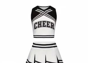 Uniformes de animadora de alta calidad al por mayor para mujer, con pedrería, trajes de baile verdes para niñas escolares - Product Image 3