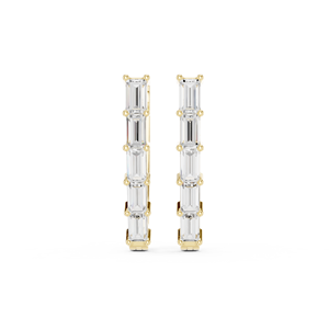 Pendientes de Diamantes Cultivados en Laboratorio de Primera Calidad, Corte Baguette, para Mujer, Oro Amarillo de 14k, Ligeros y Cómodos, para Bodas y Eventos Nocturnos - Product Image 2