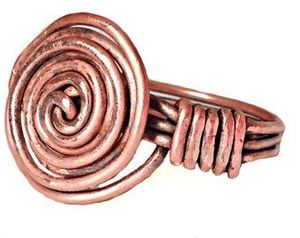 Unique Forged Copper Spiral Band Modern Bohemian Style Ring Vintage-Inspired Copper Swirl Ring - Product Image 2