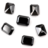 Diamant naturel noir fantaisie opaque de 5,00 x 4,00 mm, taille émeraude, pour la création de bijoux tels que des bagues, des pendentifs et des boucles d'oreilles.