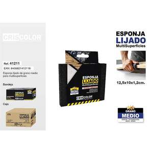 Bloc éponge givré 12,5*10*1,2cm Grain moyen ESPONJA LIJADO SCOURING PAD - Product Image 3