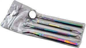 Kit de Exploración Dental Básico Shuja Surgico SS-CF-0212, Manual, Certificado CE, Instrumentos de Implante Reutilizables de Acero Inoxidable Arcoíris - Product Image 2