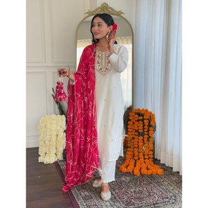 Hermoso conjunto de traje de fiesta para mujer con parte superior inferior Dupatta - Product Image 2