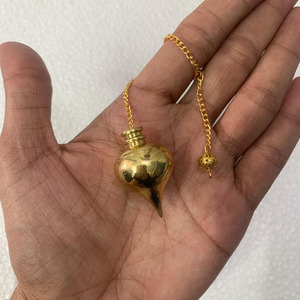 ลูกตุ้มดอว์ซิ่งทรงหยดน้ำทำจากทองเหลืองคุณภาพพรีเมียม ยี่ห้อ MUNTAHA AGATE ขัดเงาอย่างดี สำหรับการบำบัดพลังงานเรกิ ขายส่ง - Product Image 3