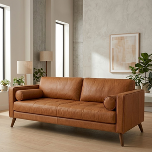 Vietnam Factory Modern Living Room <b>Sofa</b> Two Seater Leather Couch High Quality Durable Wooden Frame for Warehouse and Villa Use - Product Image 1
