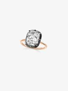 Bague de fiançailles solitaire personnalisée en or massif 14K avec diamant de laboratoire taille coussin, sertie à griffes, de luxe, pour mariage, anneaux noircis - Product Image 4