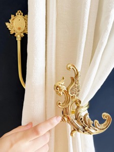 Classic Gold Finished Metal Curtain Grip Elegant Window Holder For Home Living Room Drapery Styling Decorative Curtain Accessory - Product Image 2