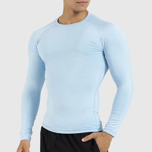 Chemises de compression personnalisées pour hommes grandes tailles, blanches et noires, manches longues, ajustées, respirantes, séchage rapide, vêtements de sport - Product Image 2