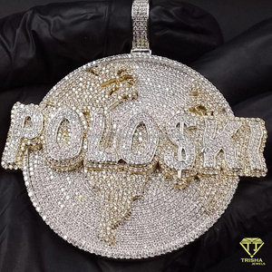 Pendentif de luxe style polo ski, entièrement serti de micro-pavés de diamants, pendentif plaque nominative personnalisée Hip Hop - Product Image 3