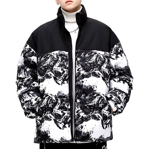 Chaqueta de Invierno Acolchada para Hombre, Personalizada, con Cuello Alto, Diseño Frontal Impermeable y Resistente al Viento - Product Image 1