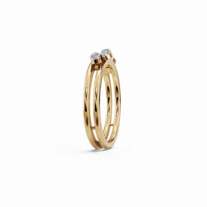 แหวนเพชรทรงกลมแบบดับเบิ้ลเฟลอร์ เพชรเลี้ยงในห้องปฏิบัติการ ทองคำขาว 18K รับรองโดย IGI 8 เม็ด หรูหราสำหรับผู้หญิง - Product Image 4