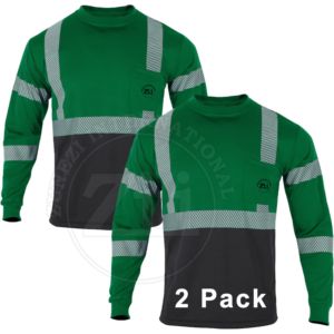 Camisa de Seguridad Reflectante de Alta Visibilidad, Clase 1 ANSI, Amarilla, Transpirable, Resistente al Fuego, con Luces LED Intermitentes, Impermeable, Manga Larga - Product Image 2