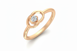 Bague de tous les jours pour femme en or 14 carats et diamants naturels, design Ophelya |   1 carat 0,10 ct couleur G plaqué rhodium taille brillant luxe - Product Image 4