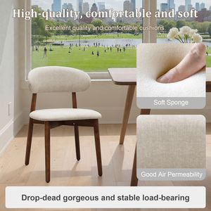 Set di 4 Sedie da Pranzo Imbottite in Flanella Grigio Caldo con Gambe in Legno Massello di Noce, Senza Braccioli, per Cucina, Ristorante, Soggiorno - Product Image 5