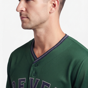 Men's Button-Down Baseball Jersey Men Short Sleeve Baseball Jersey 100% Polyester Mesh Baseball Jersey - Product Image 4