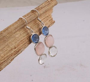 Handmade Multi-Gemstone <b>Earrings</b> 925 <b>Sterling</b> <b>Silver</b> Jewelry Manufacturer Wholesale Assorted Natural Stone Drop <b>Dangle</b> <b>Earrings</b> - Product Image 5