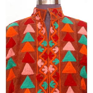 Chaqueta de algodón cotrize hecha a mano, ecológica, de estilo playero, para invierno, informal, para mujer, con cierre de botones y bordado floral. - Product Image 2