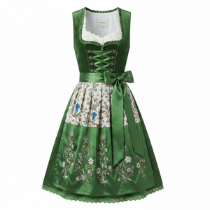 Robe Dirndl durable pour femmes, tissu doux, broderie allemande, longueur genou, coupe confortable, conçue pour les festivals - Product Image 1