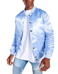 Vestes universitaires en satin polyester personnalisées de haute qualité pour hommes, broderie automne, veste bomber réversible - Product Image 1