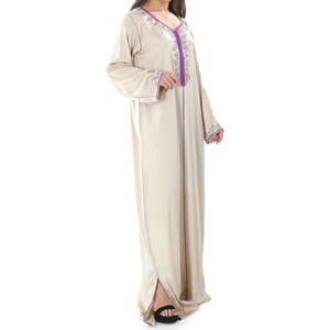 Jalabiya Premium Estilo Árabe para Mujer, Manga Larga, Vestido Modesto de Oriente Medio, Tela Suave y Cómoda - Product Image 1