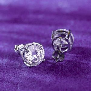 925 Sterling Silver Moissanite Stud Earrings Luxury Oval Cut Lab Diamond Solitaire Fine Jewelry <b>Post</b> Earring for Men Women - Product Image 3