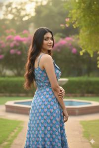 Robe cache-cœur bohème en coton premium pour femme, imprimé floral, bretelles réglables et liens latéraux – Légère, idéale pour les vacances d'été - Product Image 5