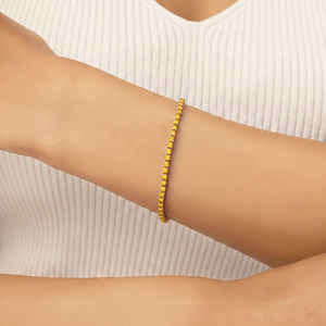 14KT Gold Fine Jewelry Lab Yellow Sapphire Tennis <b>Bracelet</b> - Product Image 1