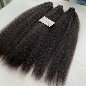 Tendance Cheveux Crépus Yaki Droit En Noir Naturel Extensions De Cheveux Humains Bruts Pour Les Femmes De Beauté - Product Image 2