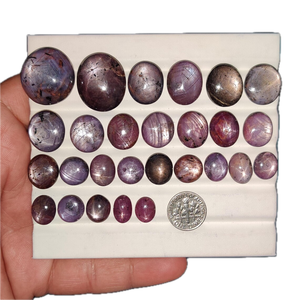 Rubis étoilé rouge violacé naturel brut, cabochon, pierre non montée, haute brillance, forme dôme, fournisseur direct en gros de l'usine - Product Image 1