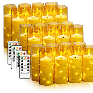 Set di 12 Candele LED Senza Fiamma con Timer, Atmosfera Romantica, Decorazione per la Casa, Candele Acriliche Stabili con Effetto Tremolante - Product Image 1
