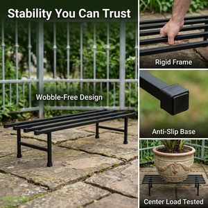 Ensemble élégant de supports pour plantes en métal, 1 support pour pot de fleurs en fer, support décoratif solide pour plantes, pour la maison, le jardin et la décoration intérieure - Product Image 6