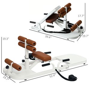 Macchina Pieghevole Bianca per Sissy Squat, Sistema Multifunzione per Palestra Domestica con Supporto per Flessioni e Attrezzatura per Hip Thrust - Product Image 2