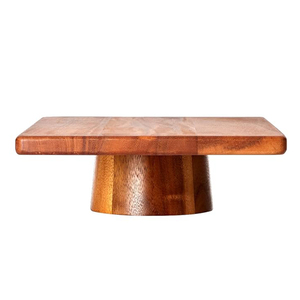 Soportes de mesa de pedestal de madera de acacia para decorar y servir cupcakes, postres, bodas y fiestas de cumpleaños, uso de madera maciza - Product Image 2