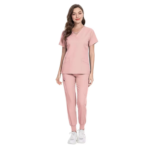 Wholesale Custom Women Medical <b>Scrubs</b> Set Short Sleeve Top & Pant <b>Scrub</b> Uniforms Sets Healthcare Workwear Hospital Nursing <b>Scrub</b> - Product Image 1