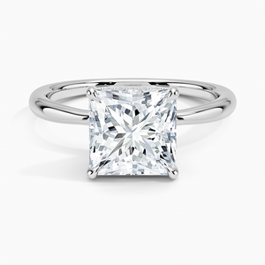 Bague de fiançailles solitaire en moissanite taille princesse 2 carats avec halo caché - Product Image 3