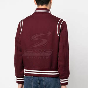 Veste Letterman pour homme, coupe slim, tendance, décontractée, chaude et confortable, vêtement d'extérieur - Product Image 4