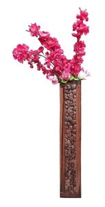 Florero de madera artesanal para suelo |   Florero Decorativo Moderno en Color Marrón Púrpura con Acabado de Madera Pulida |   R HANDICRAFT Hogar Artesanal - Product Image 6