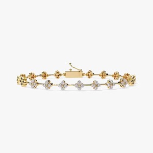 Sparkling Moissanite Diamond <b>Bracelet</b> High Quality 18K Yellow/ White/ Rose Gold Non-Fade Hip Hop Jewelry for Men and Women - Product Image 1