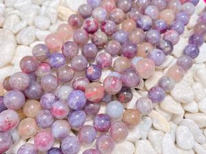 Perles de pierres précieuses rondes lisses en tourmaline fleur de prunier naturelle 6mm 8mm 10mm 12mm, perles en vrac pour la fabrication de bijoux, vente en gros - Product Image 2